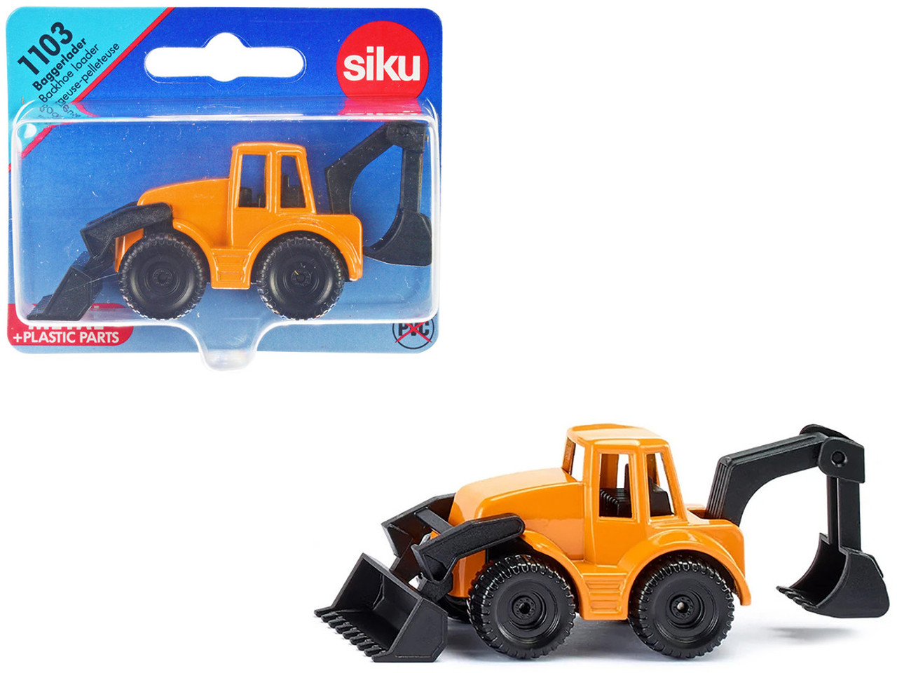 Backhoe Loader Yellow and Black Diecast Model by Siku