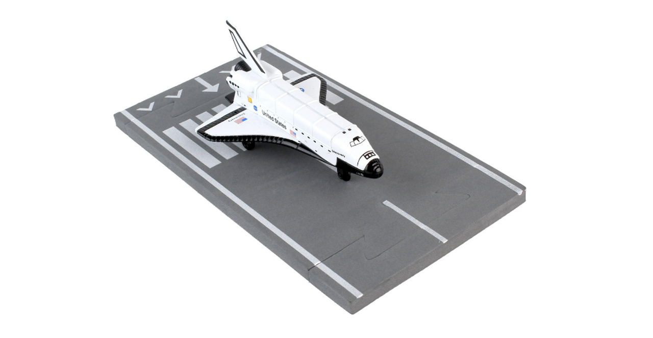 NASA "Discovery" Space Shuttle White "United States" with Runway Section Diecast Model Airplane by Runway24