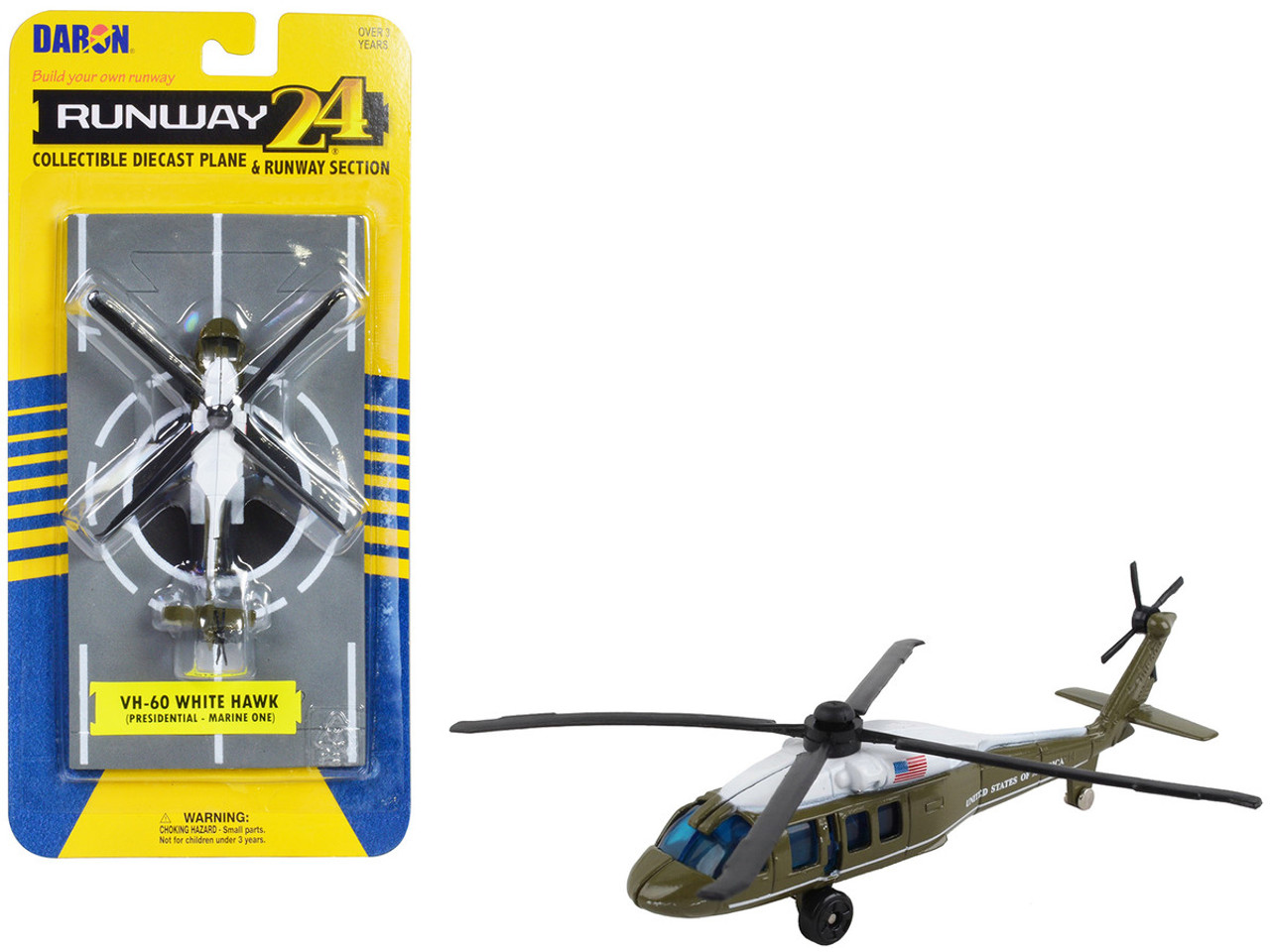 Sikorsky VH-60 White Hawk Helicopter Olive Drab with White Top 