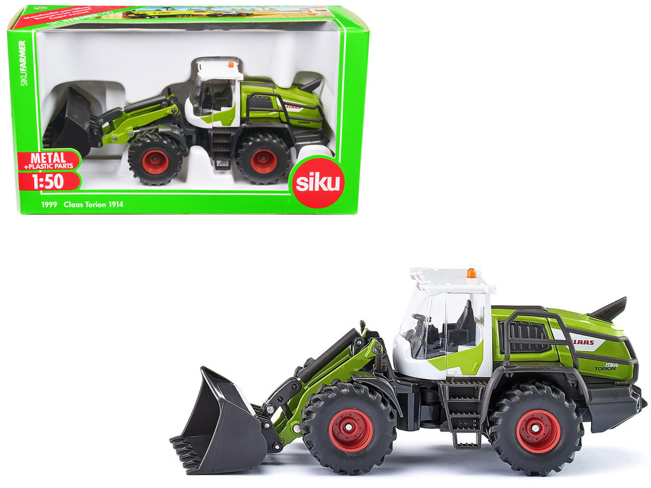 Claas Torion 1914 Wheel Loader Green and White 1/50 Diecast Model by Siku