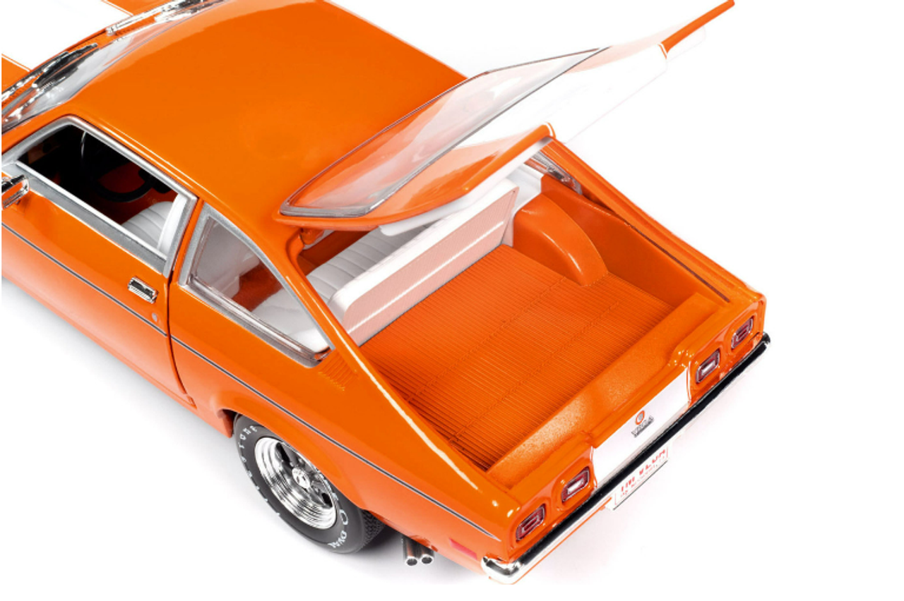 1973 Chevrolet Vega GT Bright Orange with White Stripes and Interior "Class of 1973" "American Muscle" Series 1/18 Diecast Model Car by Auto World