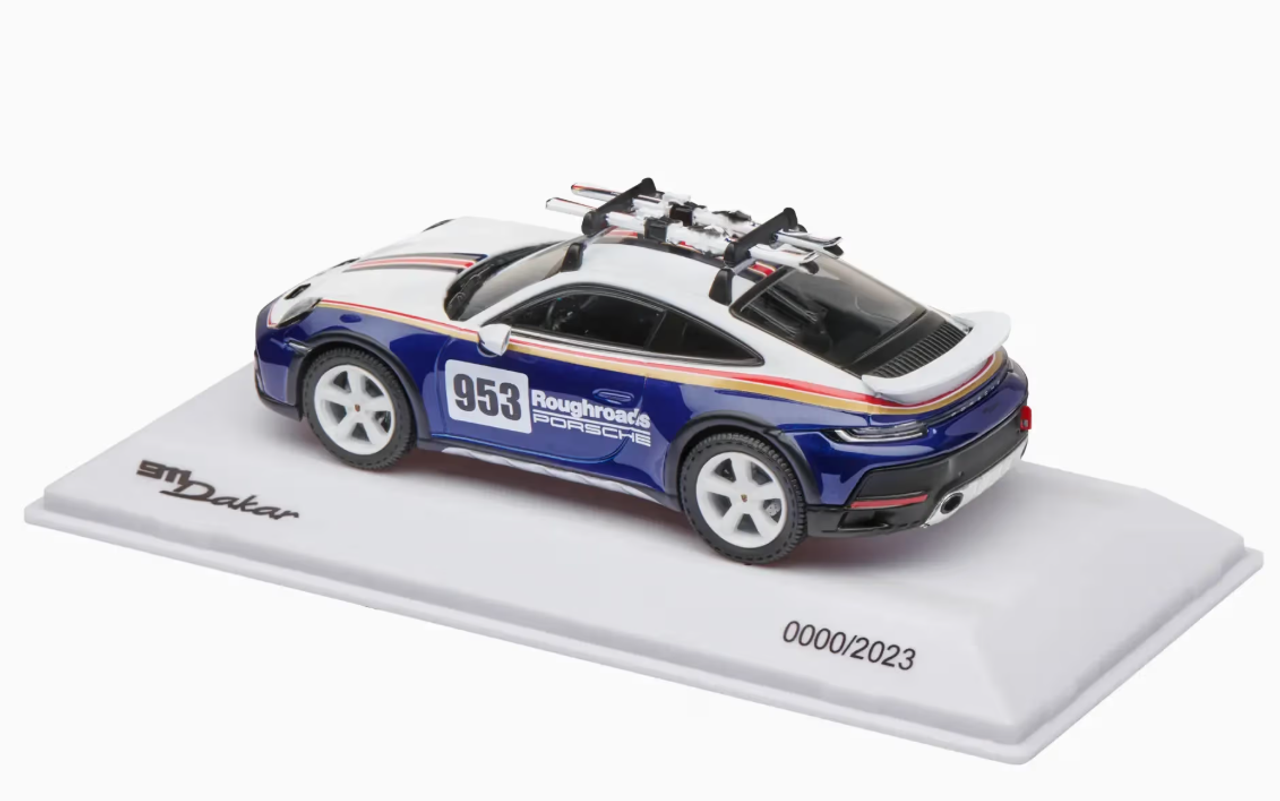 1/43 Dealer Edition Porsche 911 (992) Dakar #953 Roughroads with Ski Car Model