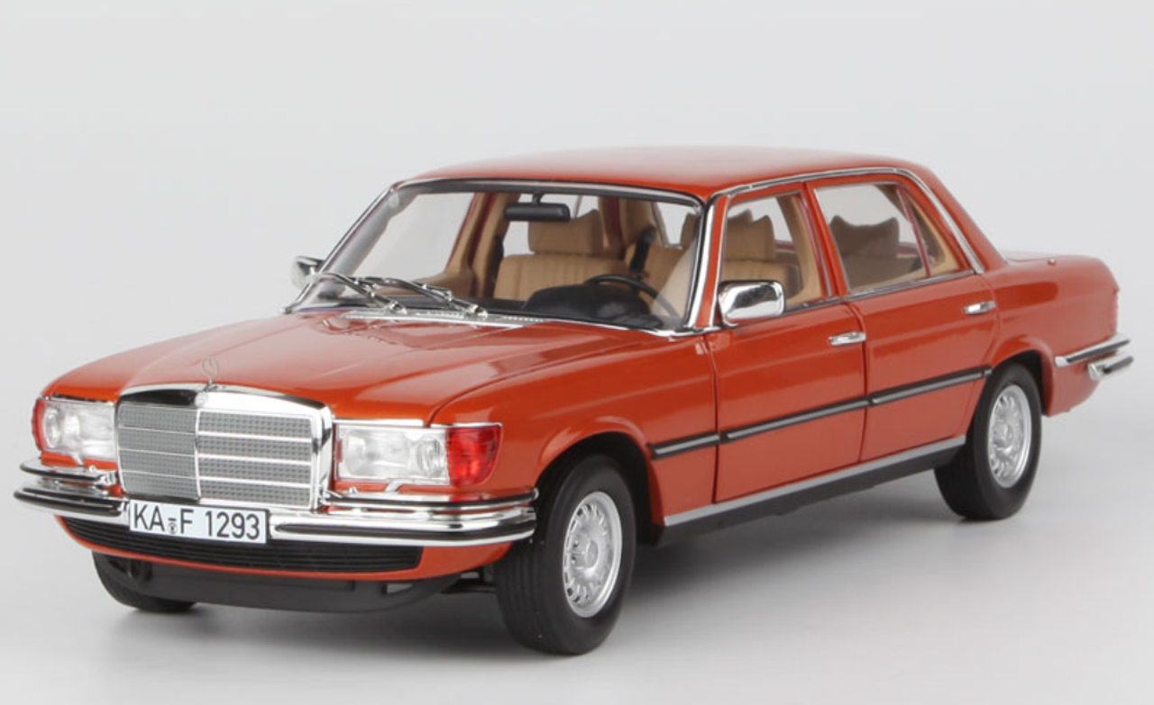 1/18 Norev 1976 Mercedes-Benz Mercedes S-Class S-Klasse W116 450SEL 450 SEL  6.9 (Orange Metallic) Diecast Car Model