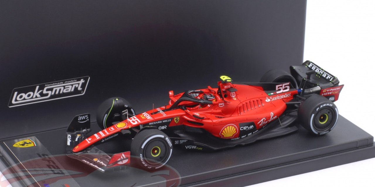 1/43 LookSmart 2023 Formula 1 Carlos Sainz Ferrari SF-23 #55 4th Bahrain GP Car Model