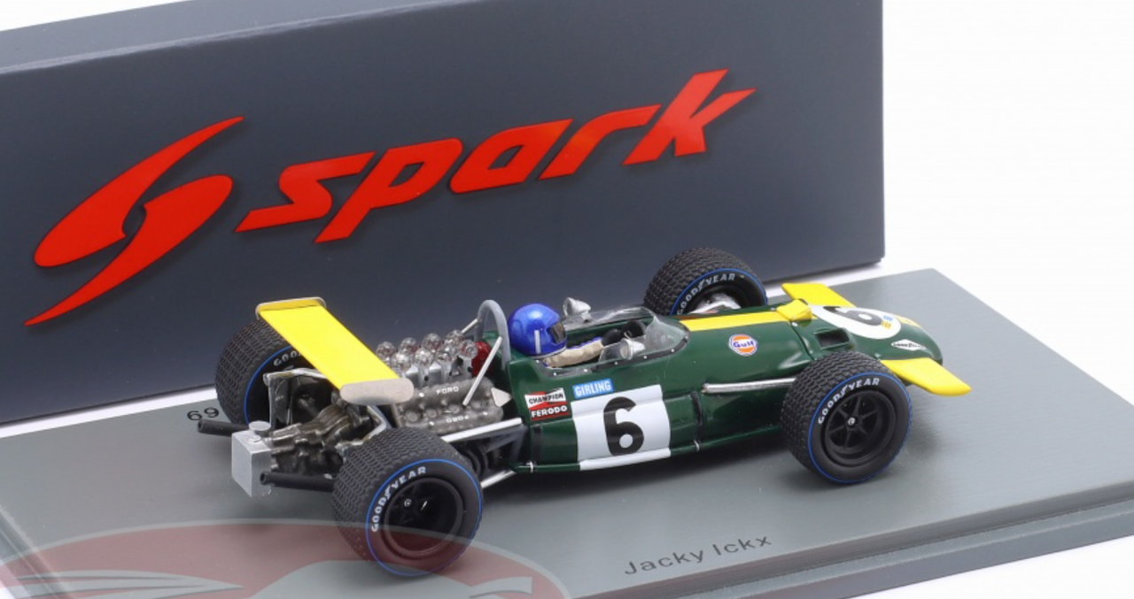1/43 Spark 1969 Formula 1 Jacky Ickx Brabham BT26A #6 Winner German GP Car Model