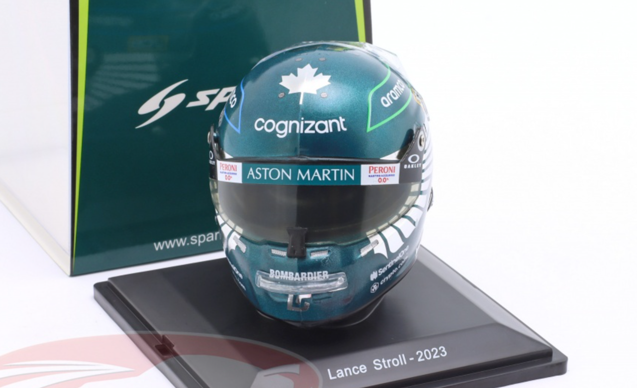 1/5 Spark 2023 Formula 1 Lance Stroll #18 Aston Martin Aramco Cognizant Helmet Model