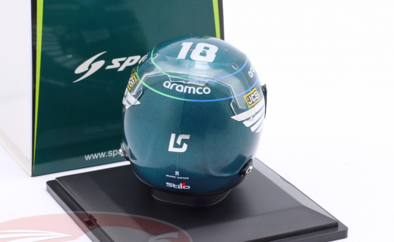 1/5 Spark 2023 Formula 1 Lance Stroll #18 Aston Martin Aramco Cognizant Helmet Model