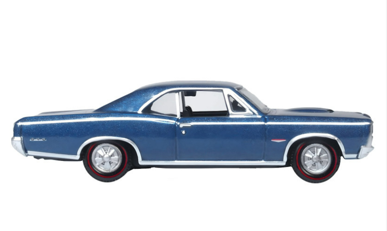 1966 Pontiac GTO Fontaine Blue Metallic 1/87 (HO) Scale Diecast Model Car by Oxford Diecast