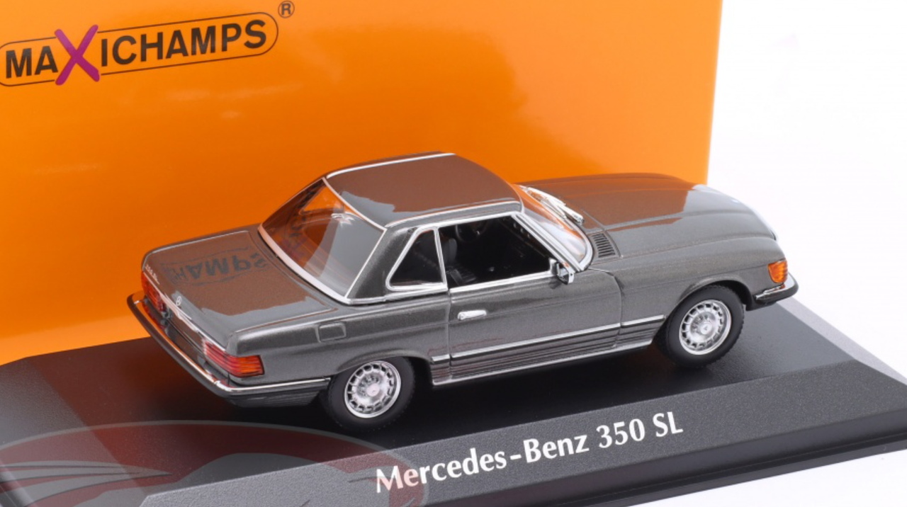 1/43 Minichamps 1972 Mercedes-Benz 350SL Cabriolet Hardtop (Grey Metallic) Car Model