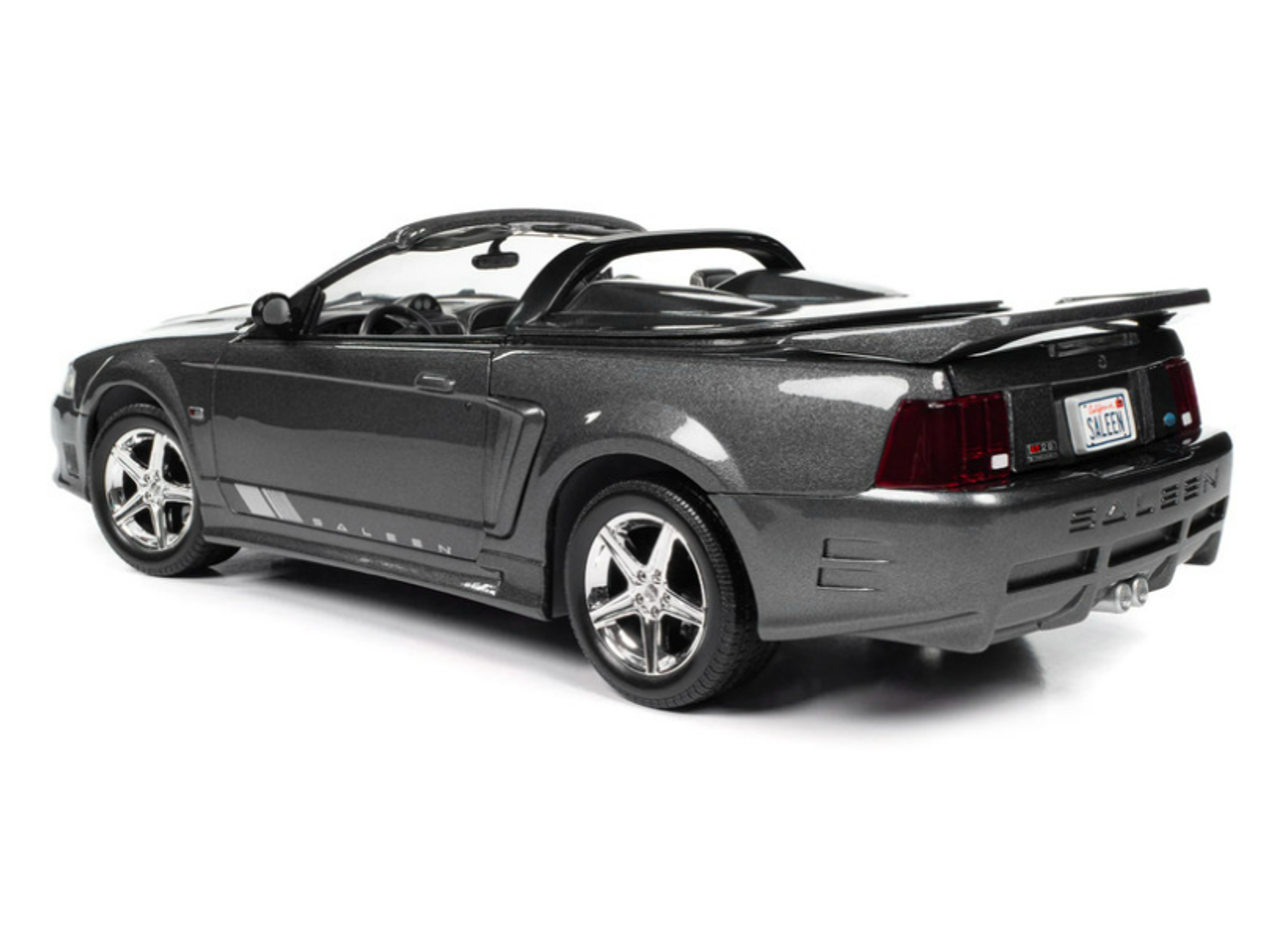 2003 Ford Mustang Saleen S281 SC Speedster Dark Shadow Gray Metallic (Signed by Steve Saleen) Limited Edition to 252 pieces Worldwide "American Muscle" Series 1/18 Diecast Model Car by Auto World