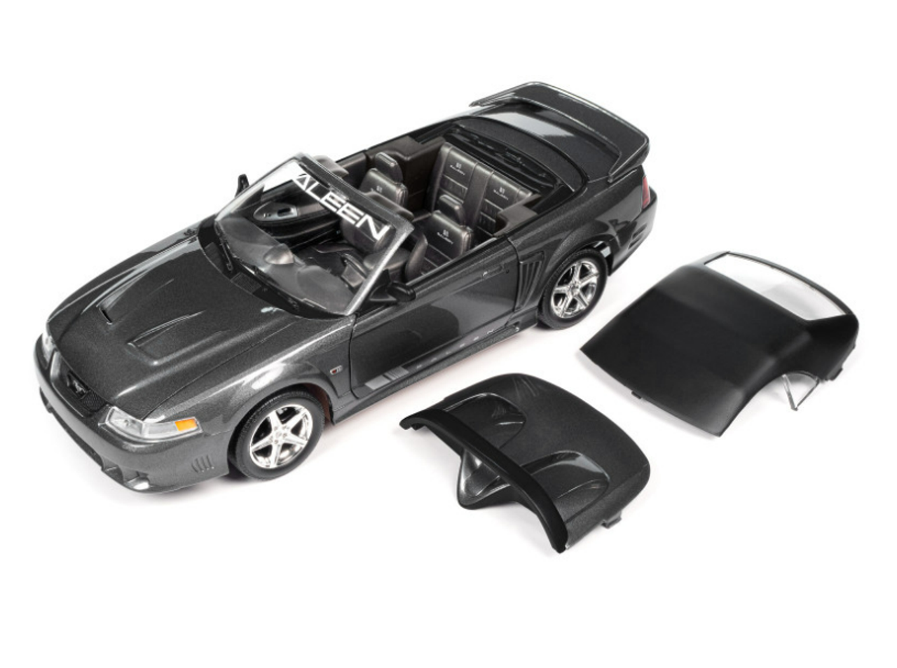 2003 Ford Mustang Saleen S281 SC Speedster Dark Shadow Gray Metallic "American Muscle" Series 1/18 Diecast Model Car by Auto World