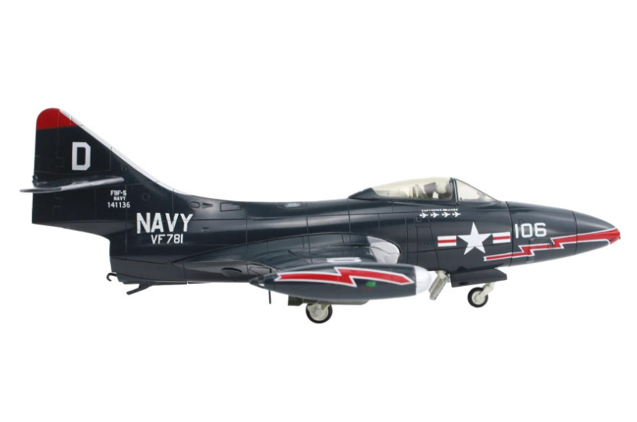 Grumman F9F-5 Panther Aircraft "VF-781 Royce Williams Action Speak Louder than Medals" United States Navy "Air Power Series" 1/48 Diecast Model by Hobby Master