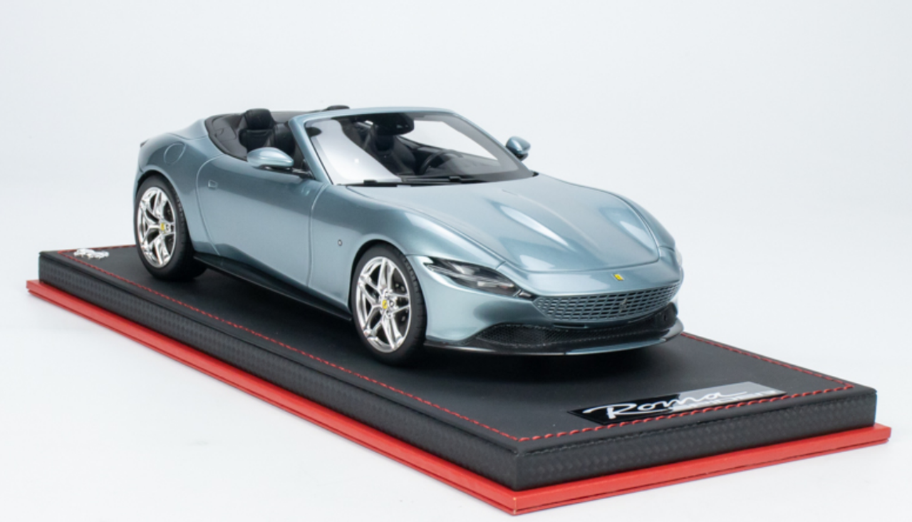 1/18 MR Collection Ferrari ROMA 2023 Convertible sports car model Trevi Blue