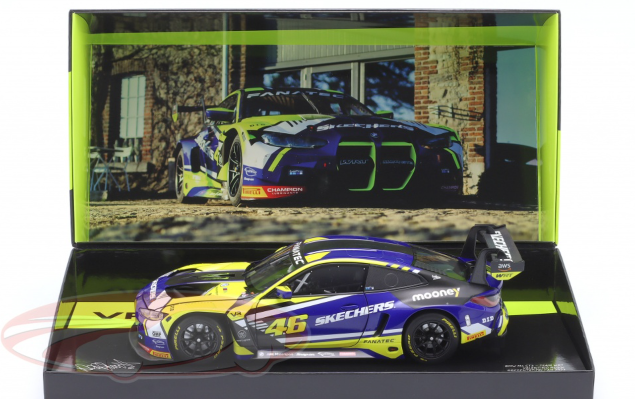 世界限定749台VR46 BMW M4 GT3 1/18 minichamps 1/18 Minichamps 2023 BMW M4 GT3 #46 Presentation Car Team