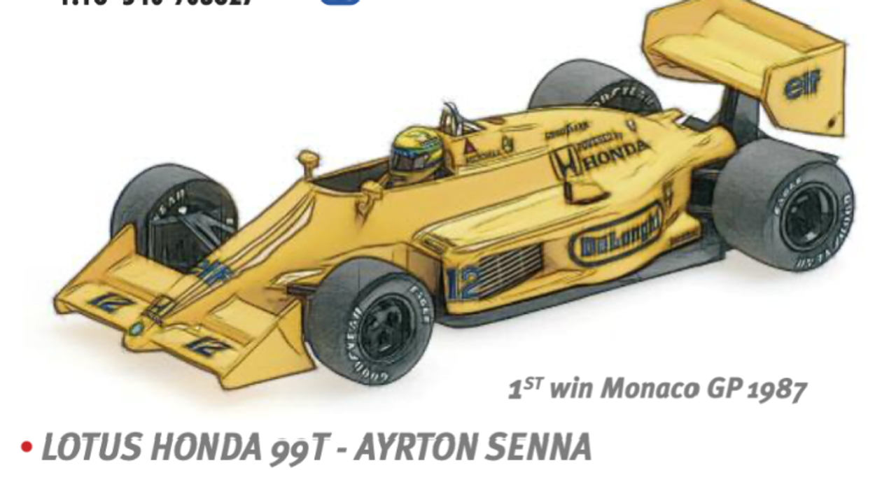 1/43 MINICHAMPS LOTUS HONDA 99T - AYRTON SENNA - 1ST WIN MONACO GP 1987 - DIRTY VERSION Diecast Car Model