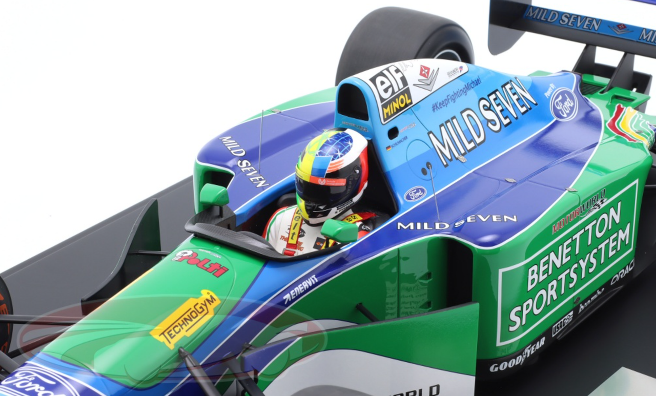 1/18 Minichamps 2017 Formula 1 Mick Schumacher Benetton B194 #5 Demo Run GP Spa Car Model Limited 55 Pieces