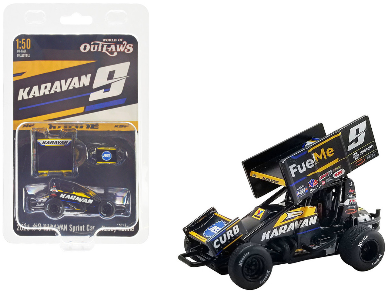 Winged Sprint Car #9 Kasey Kahne "Karavan - Fuel Me" Kasey Kahne Racing "World of Outlaws" (2023) 1/50 Diecast Model Car by ACME