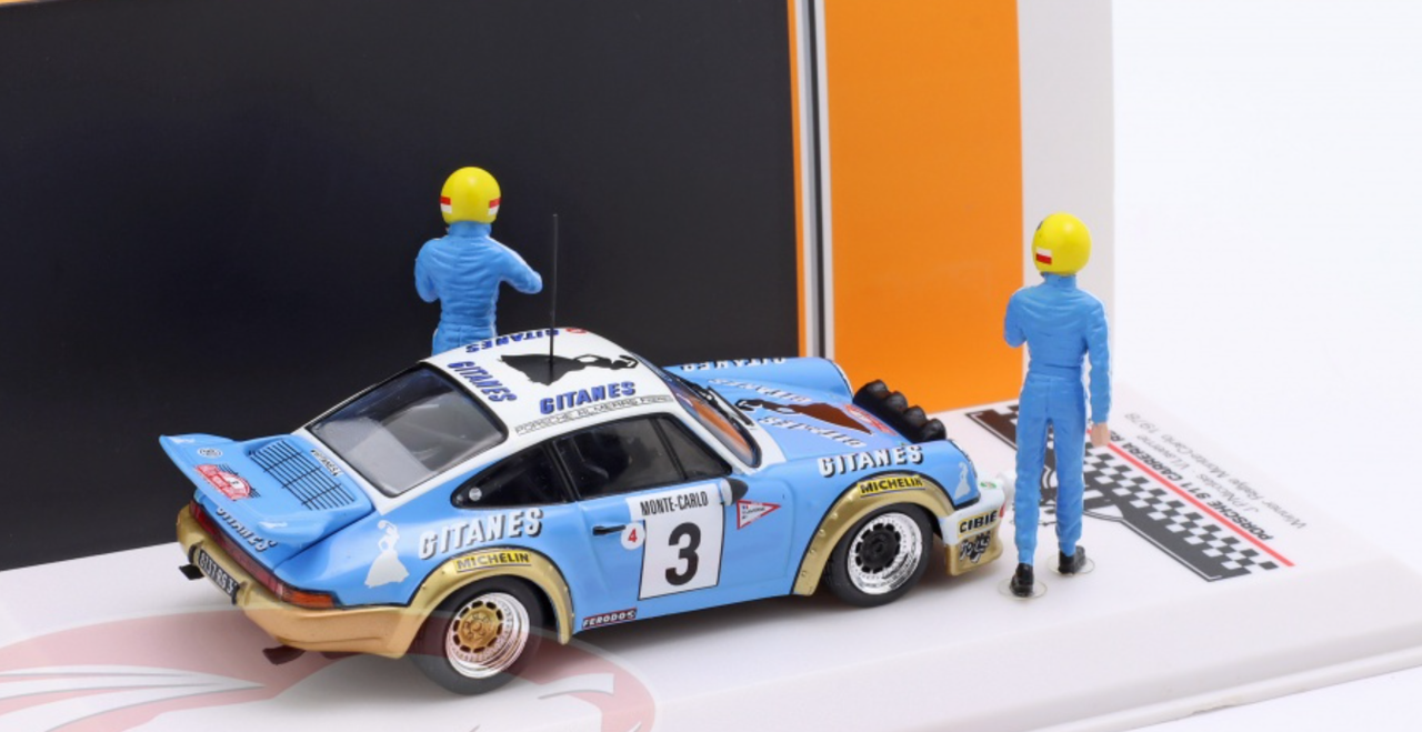 1/43 Ixo 1978 Porsche 911 Carrera RS 3.0 #3 Winner Rallye Monte Carlo Car Model with Figures