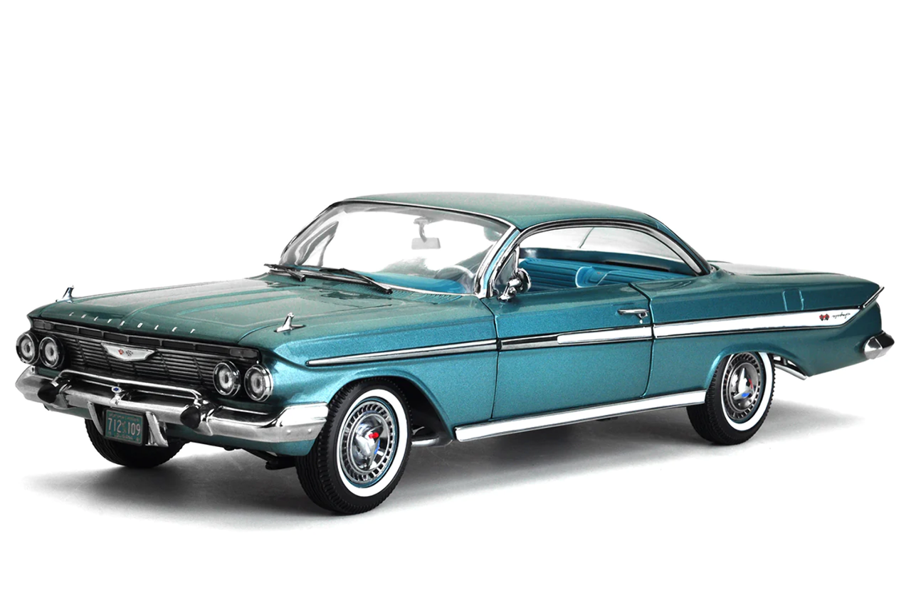1/18 Sunstar 1961 Chevrolet Impala Sport Coupe (Twilight Turquoise Blue) Diecast Car Model