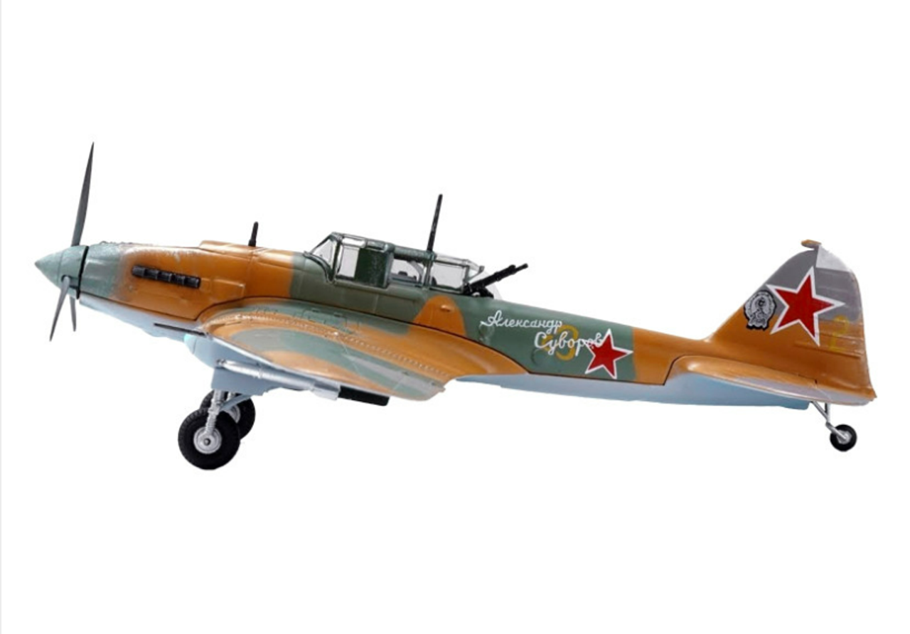 Ilyushin IL-2 Shturmovik Aircraft Camouflage "Alexander Suvorov Hero of the Soviet Union Lieutenant V.T. Aleksuhin 167th Guards Air Regiment 617 ShAP" (1943) Soviet Air Force 1/72 Diecast Model Airplane by Legion