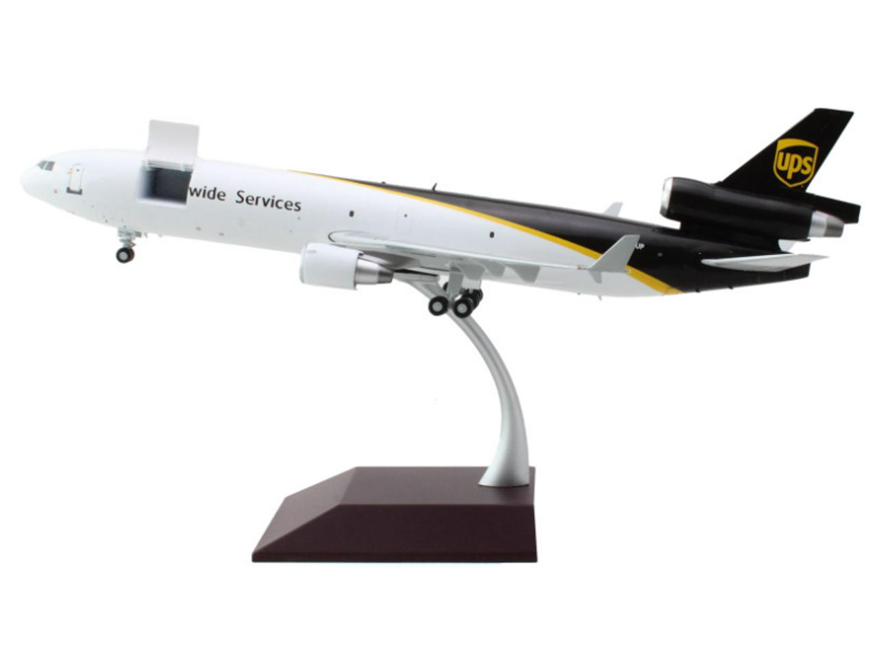 McDonnell Douglas MD-11F Commercial Aircraft "UPS Worldwide Services" White with Brown Tail "Gemini 200 - Interactive" Series 1/200 Diecast Model Airplane by GeminiJets