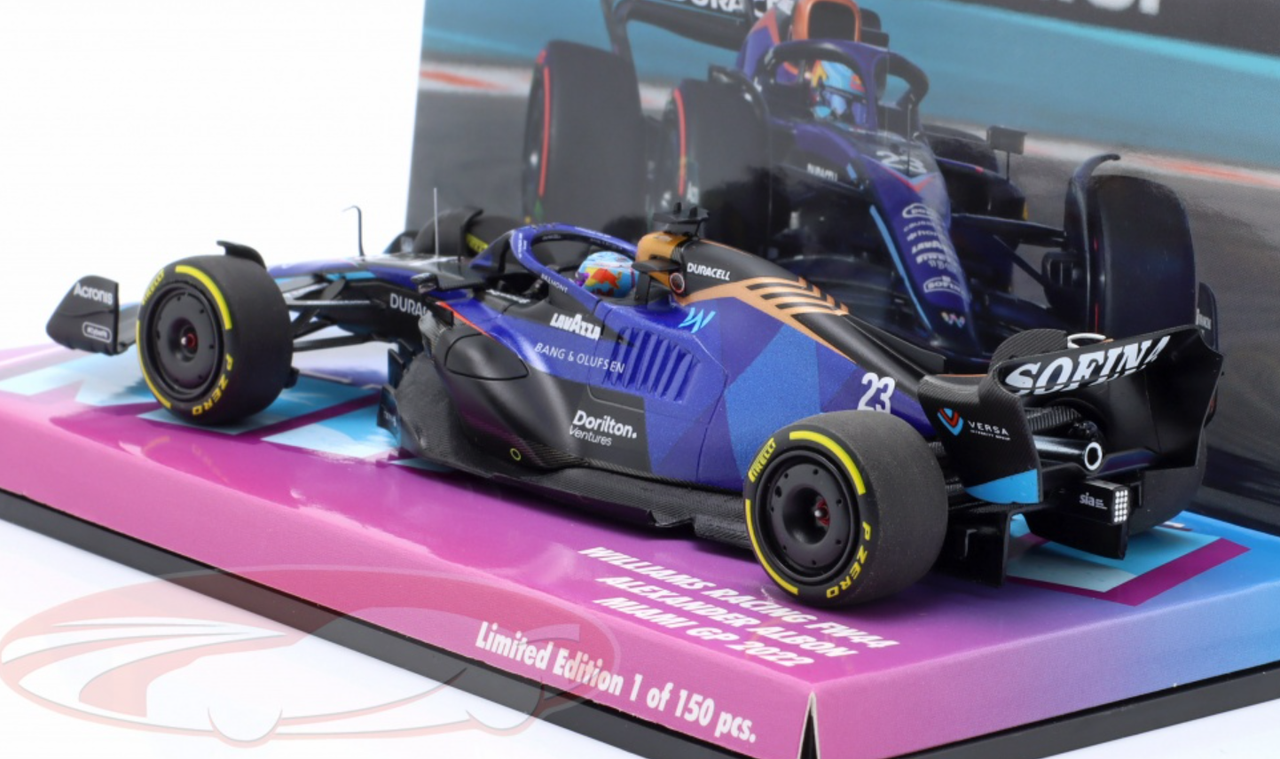 1/43 Minichamps 2022 Formula 1 Alexander Albon Williams FW44 #23 Miami GP Car Model