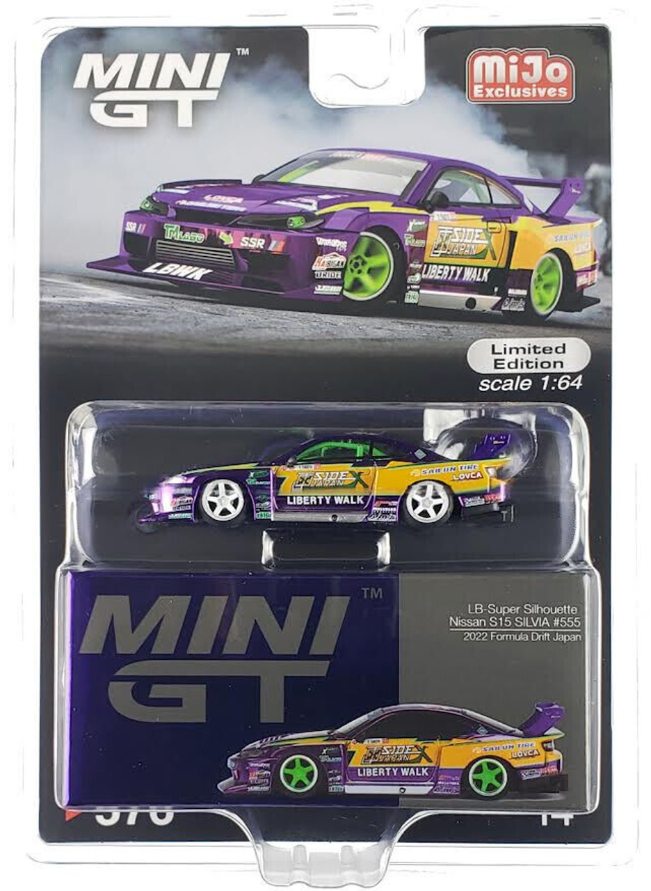 【Mijo特注】MINI GT 1/64 日産 シルビア (S15) LB-Super Silhouette #555 2022 Formula Drift Japan (右ハンドル) (MGT00576-MJ)