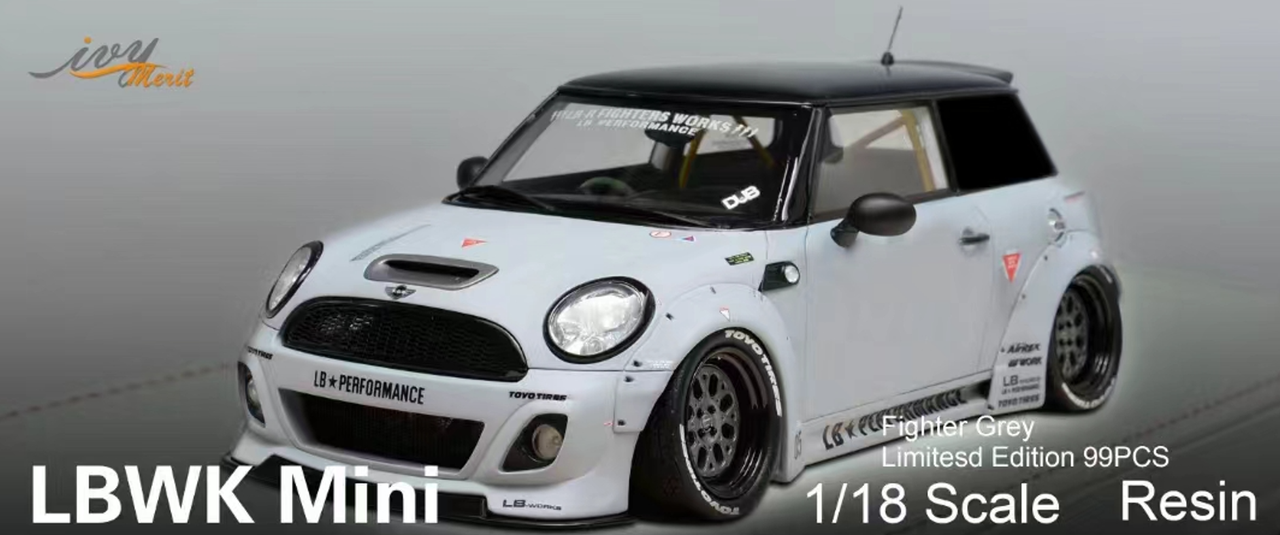 1/18 Ivy Mini Cooper LBWK (Fighter Grey) Car Model Limited 99 Pieces
