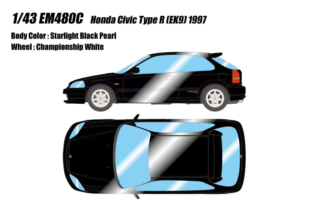 1/43 Makeup 1997 Honda Civic Type-R (EK9) (Starlight Black 1/43 Makeup 1997 Honda Civic Type-R (EK9) (Starlight Black