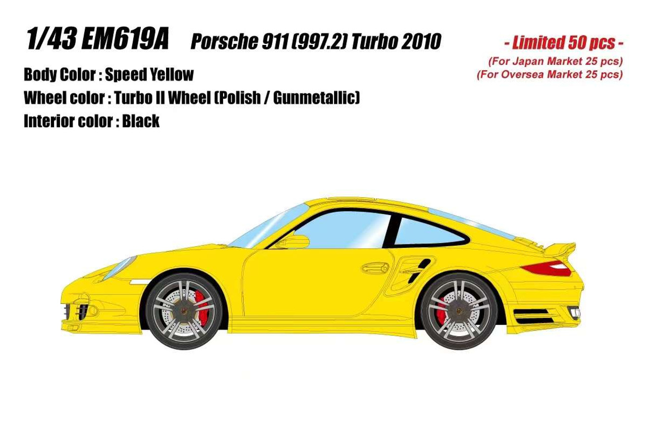 1/43 Makeup 2010 Porsche 911 (997.2) Turbo (Speed Yellow) Car Model