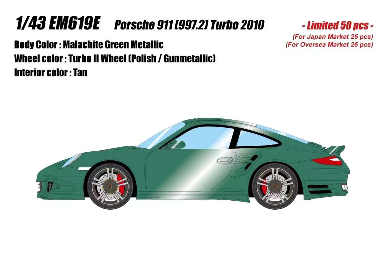 1/43 Makeup 2010 Porsche 911 (997.2) Turbo (Malachite Green Metallic) Car Model