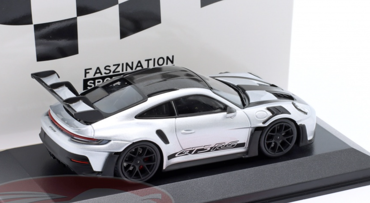 1/43 Minichamps 2023 Porsche 911 (992) GT3 RS Weissach Package (Silver with Black Wheels) Car Model