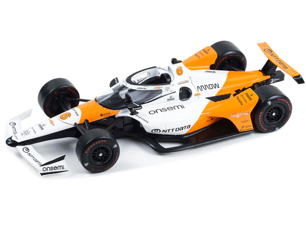 Dallara IndyCar #6 Felix Rosenqvist "NTT DATA" Arrow McLaren "60th Anniversary Triple Crown Accolade Indianapolis 500 Livery" "NTT IndyCar Series" (2023) 1/18 Diecast Model Car by Greenlight