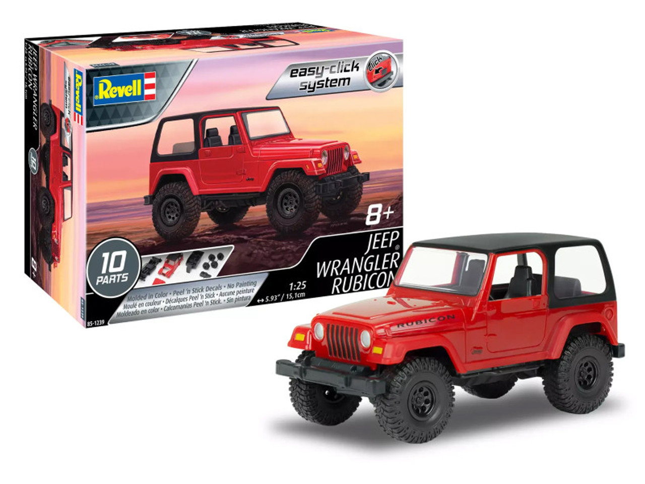S Level 2 Easy-Click Model Kit Jeep Wrangler Rubicon 1/25