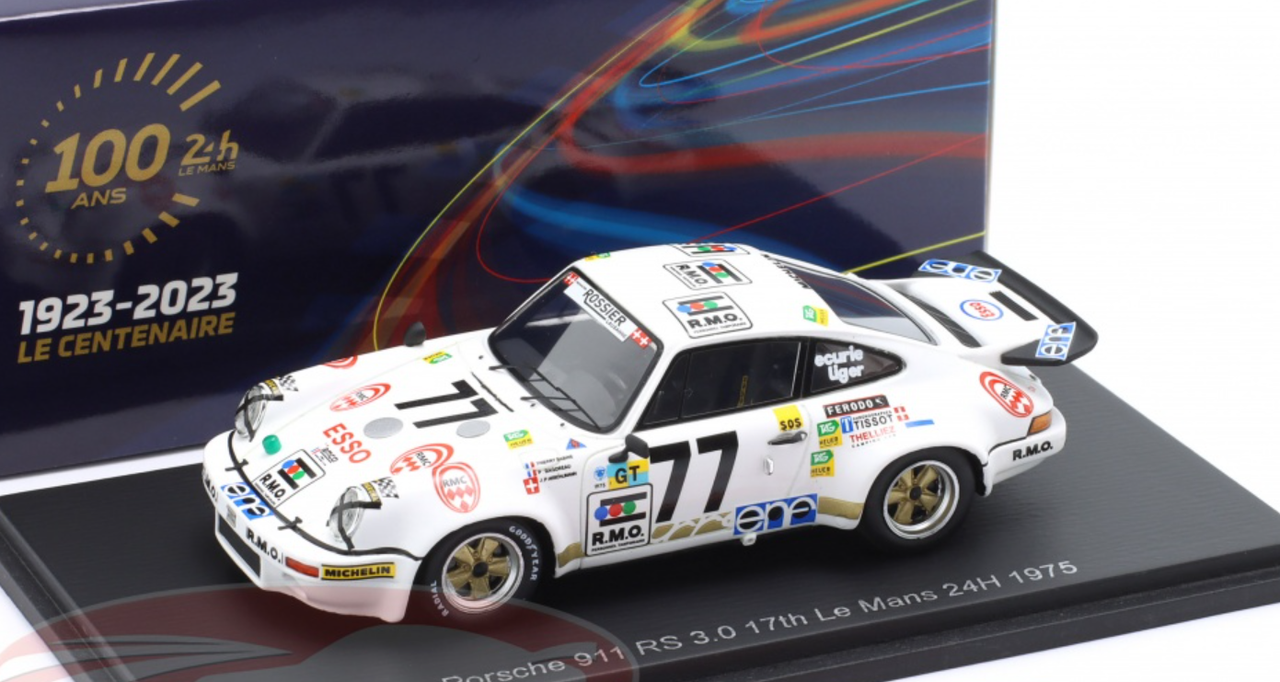 1/43 Spark 1975 Porsche 911 Carrera RS #77 24 hours LeMans Thierry Sabine, Philippe Dagoreau, Jean-Pierre Aeschlimann Car Model