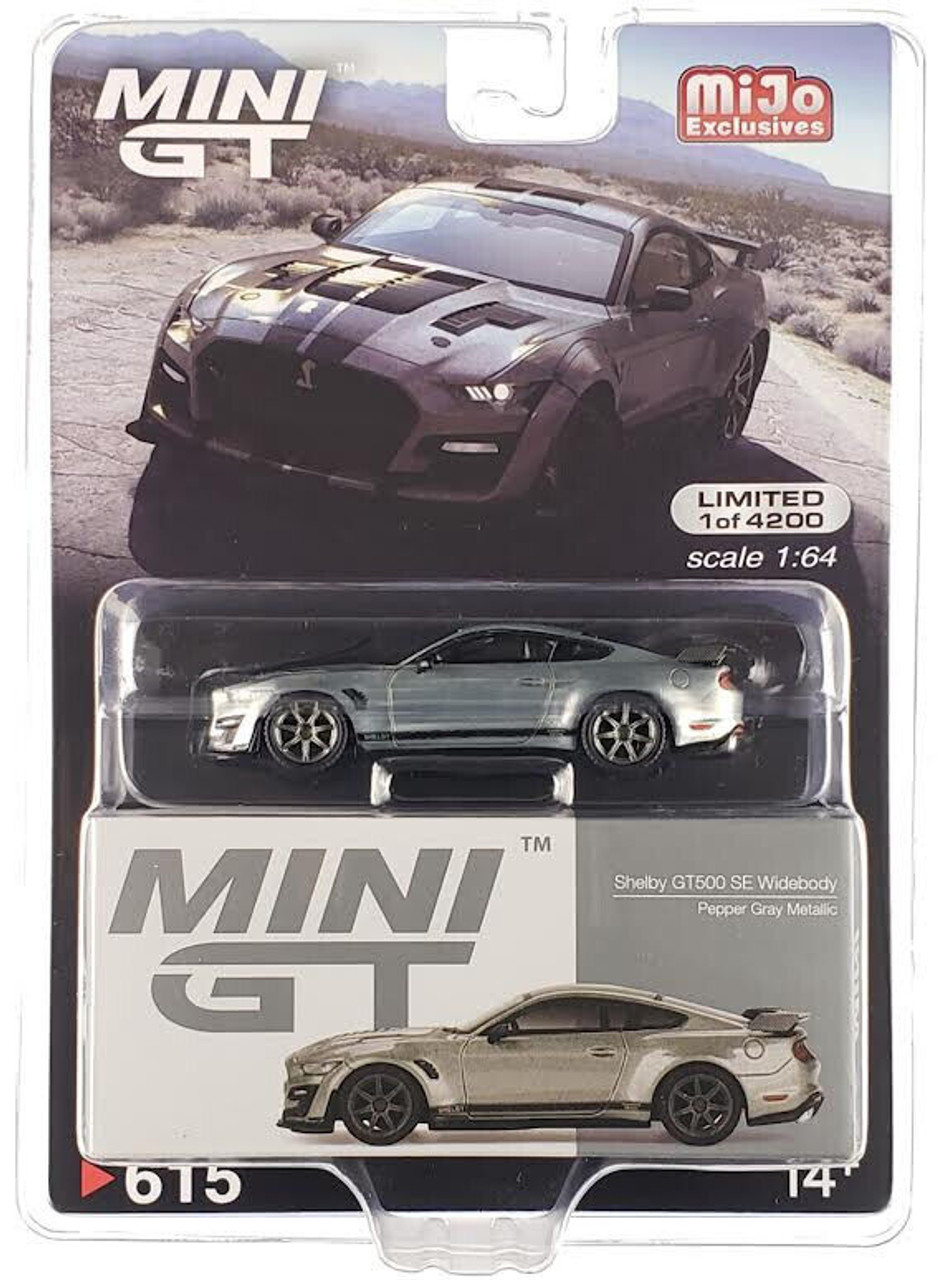 CHASE CAR 1/64 Mini GT Ford Mustang Shelby GT500 SE Widebody (Chrome Silver) Diecast Car Model