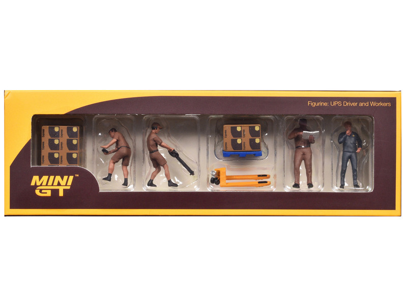 1/64 Mini GT Figurine UPS Driver & Workers Figures - LIVECARMODEL.com