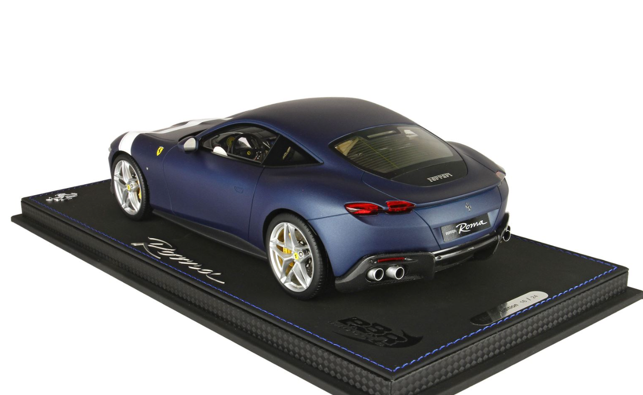 1/18 BBR Ferrari Roma (Matte Blue Abu Dhabi & White Stripe) Resin Car Model Limited 24 Pieces