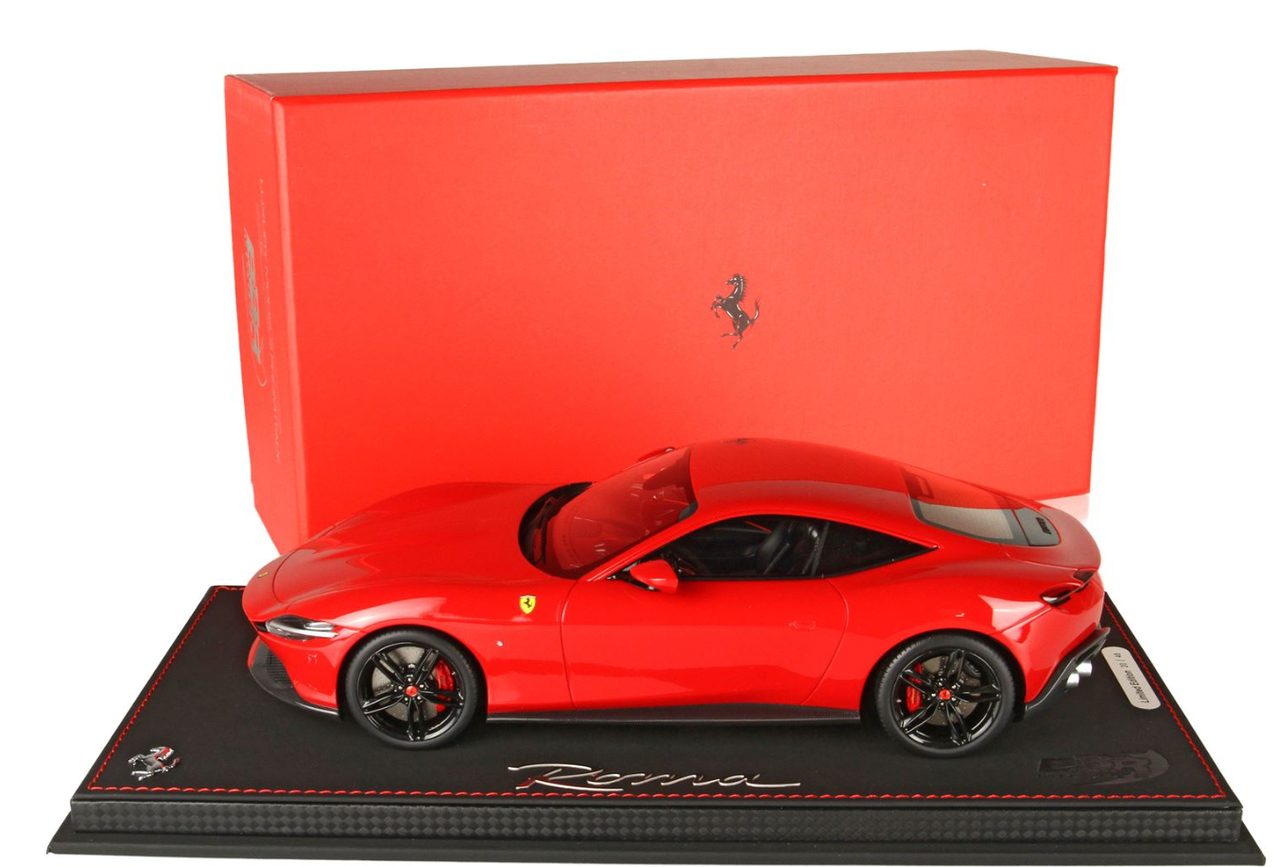 1/18 BBR Ferrari Roma (Rosso Corsa Red with Black Wheels) Resin Car Model Limited 48 Pieces