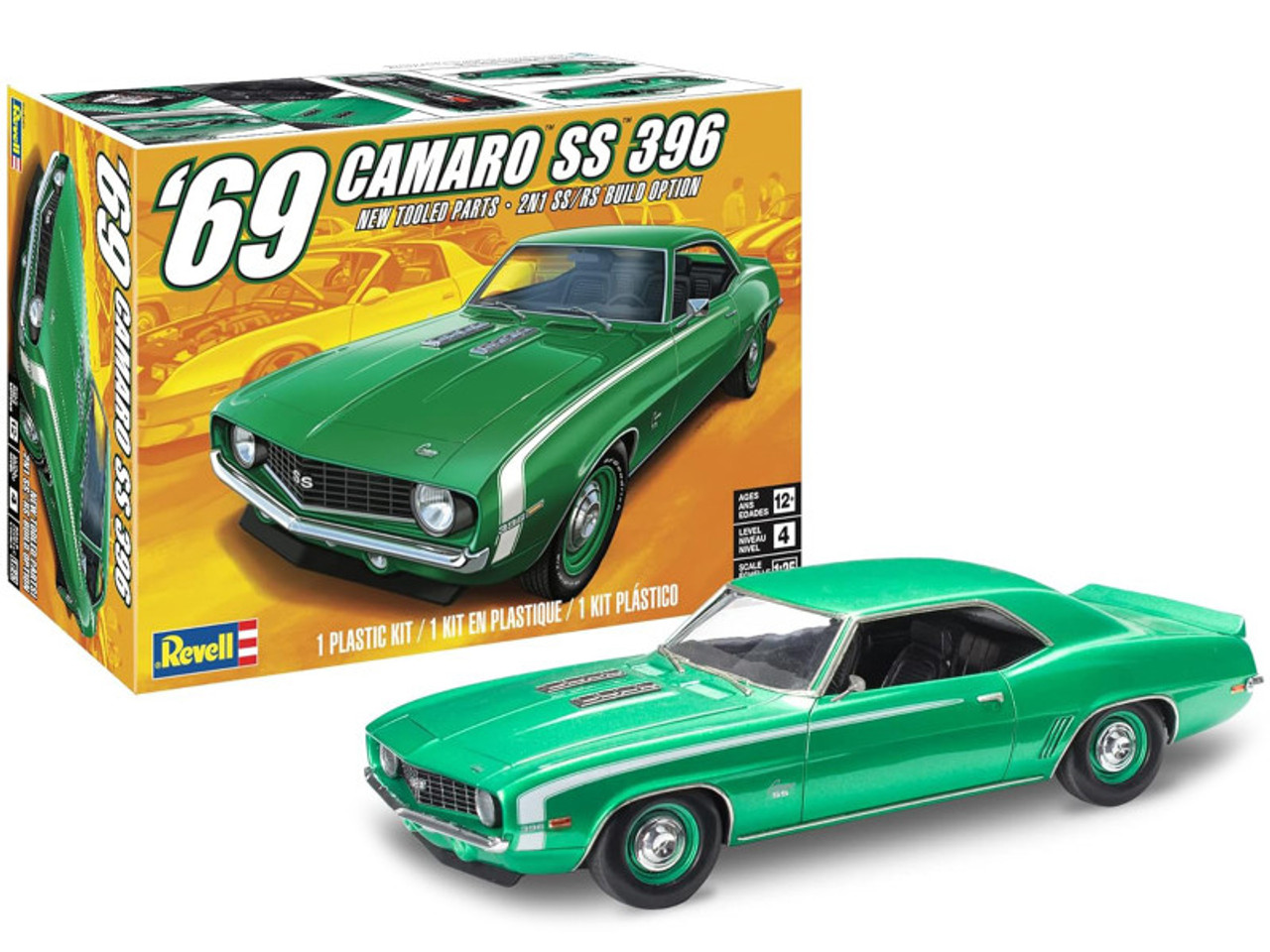 Level 4 Model Kit 1969 Chevrolet Camaro 396 2-in-1 Kit 1/25 Scale Model by Revell