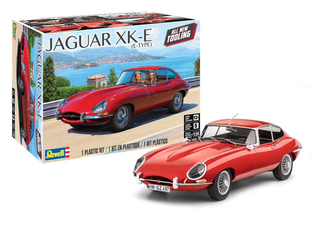 Level 5 Model Kit Jaguar XK-E (E-Type) 1/24 Scale Model by Revell