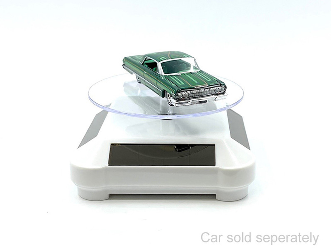 3.5″ Solar Rotating Display Stand with White Base for 1/64 Scale Model Cars