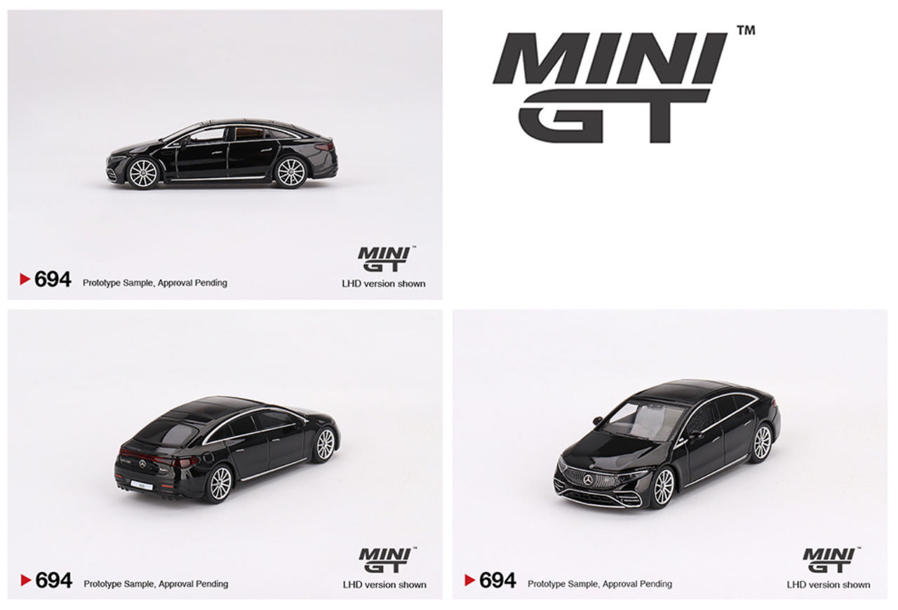 1/64 Mini GT Mercedes-Benz EQS 580 4MATIC (Black) Diecast Car Model