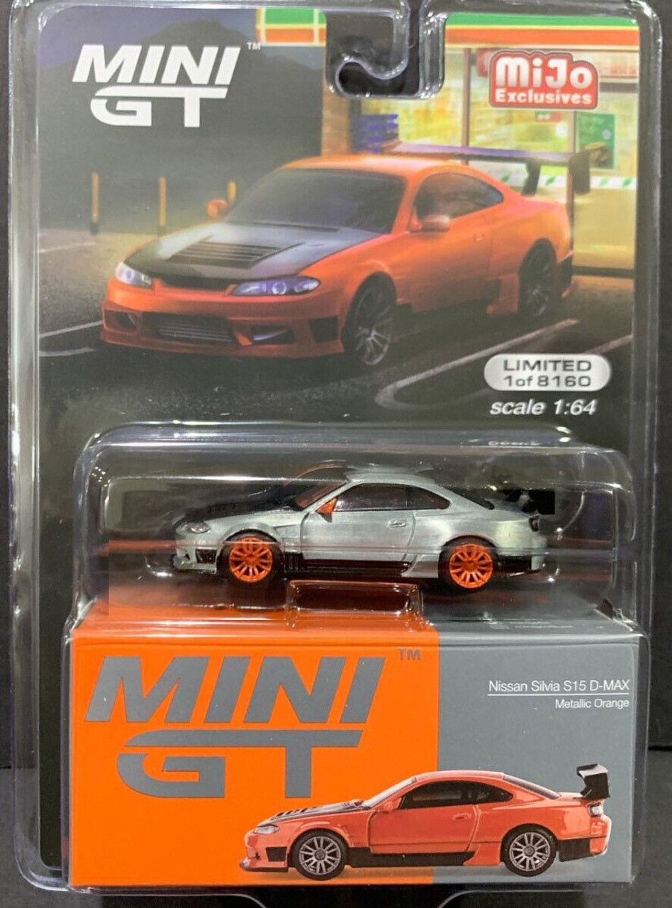 CHASE CAR 1/64 Mini GT Nissan Silvia S15 D-MAX (Chrome Silver) Diecast Car  Model