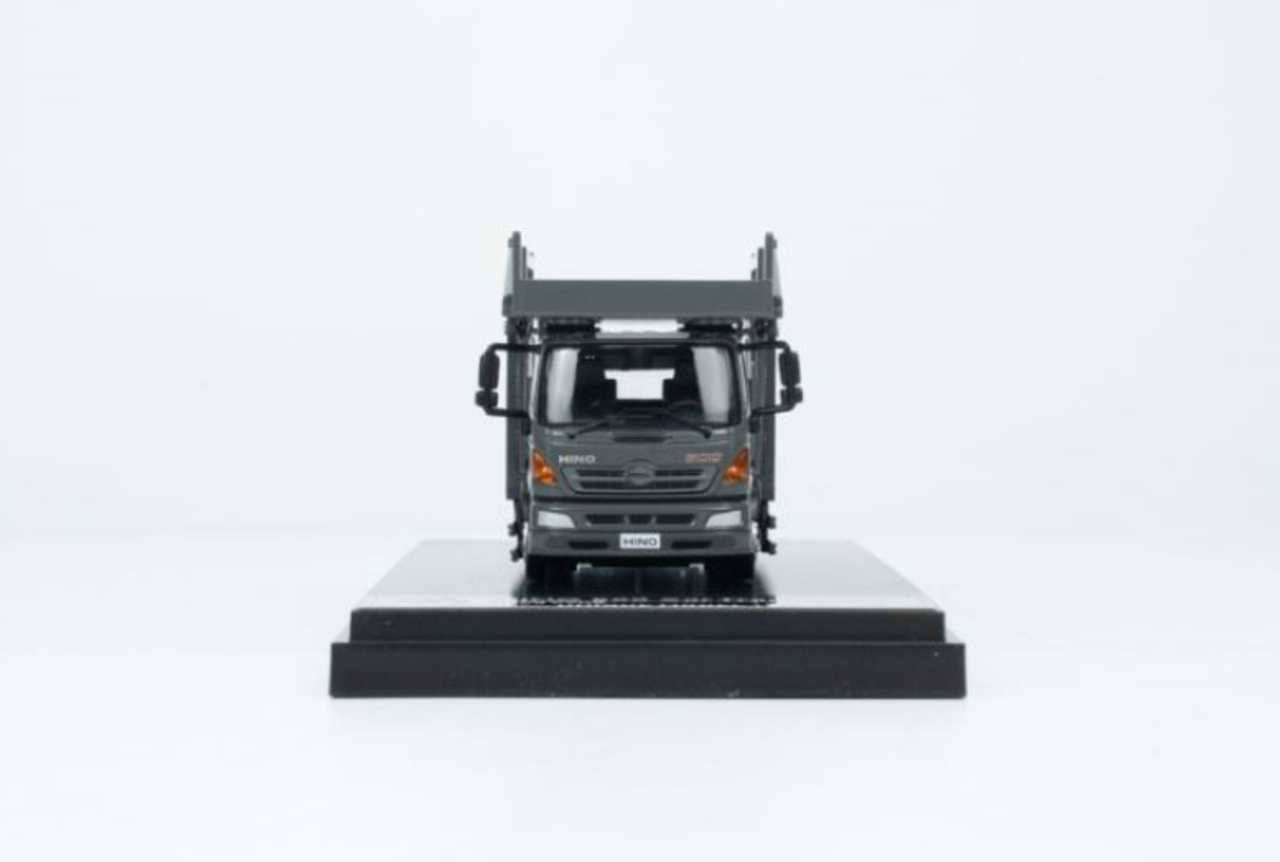 1/64 Unique Model × Tiny Hino 500 Ranger Double Level Transporter Grey Diecast Model