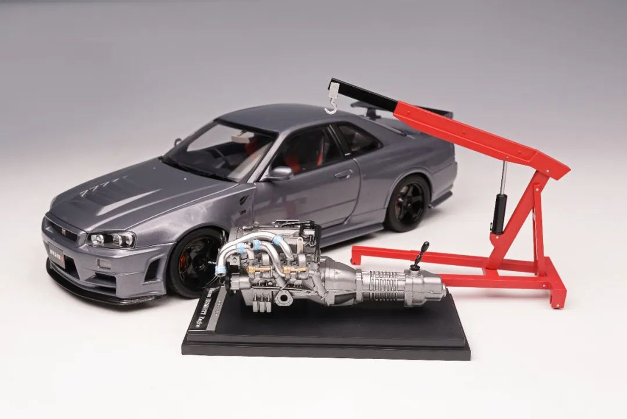 1/18 Motorhelix Nissan Skyline GT-R GTR (R34) CRS VER (Grey) Diecast Car  Model