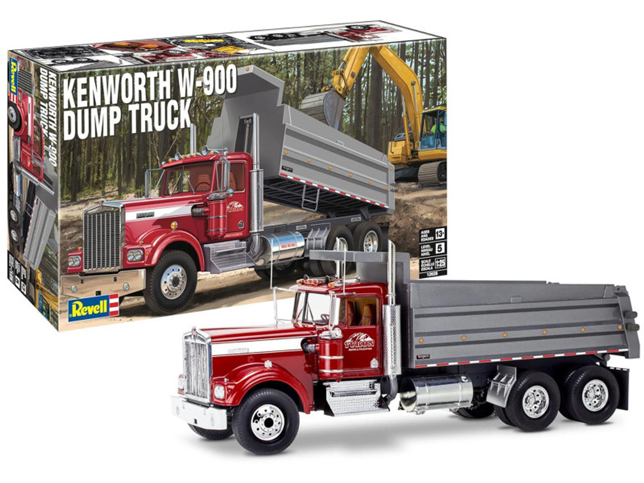 Level 5 Model Kit Kenworth W-900 Dump Truck 1/25 Scale Model by Revell