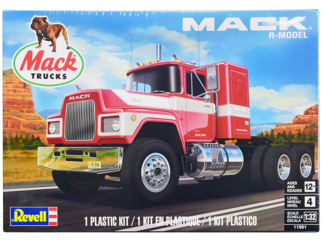 Level 4 Model Kit Mack R-Model Conventional Truck Tractor 1/32 Scale Model by Revell