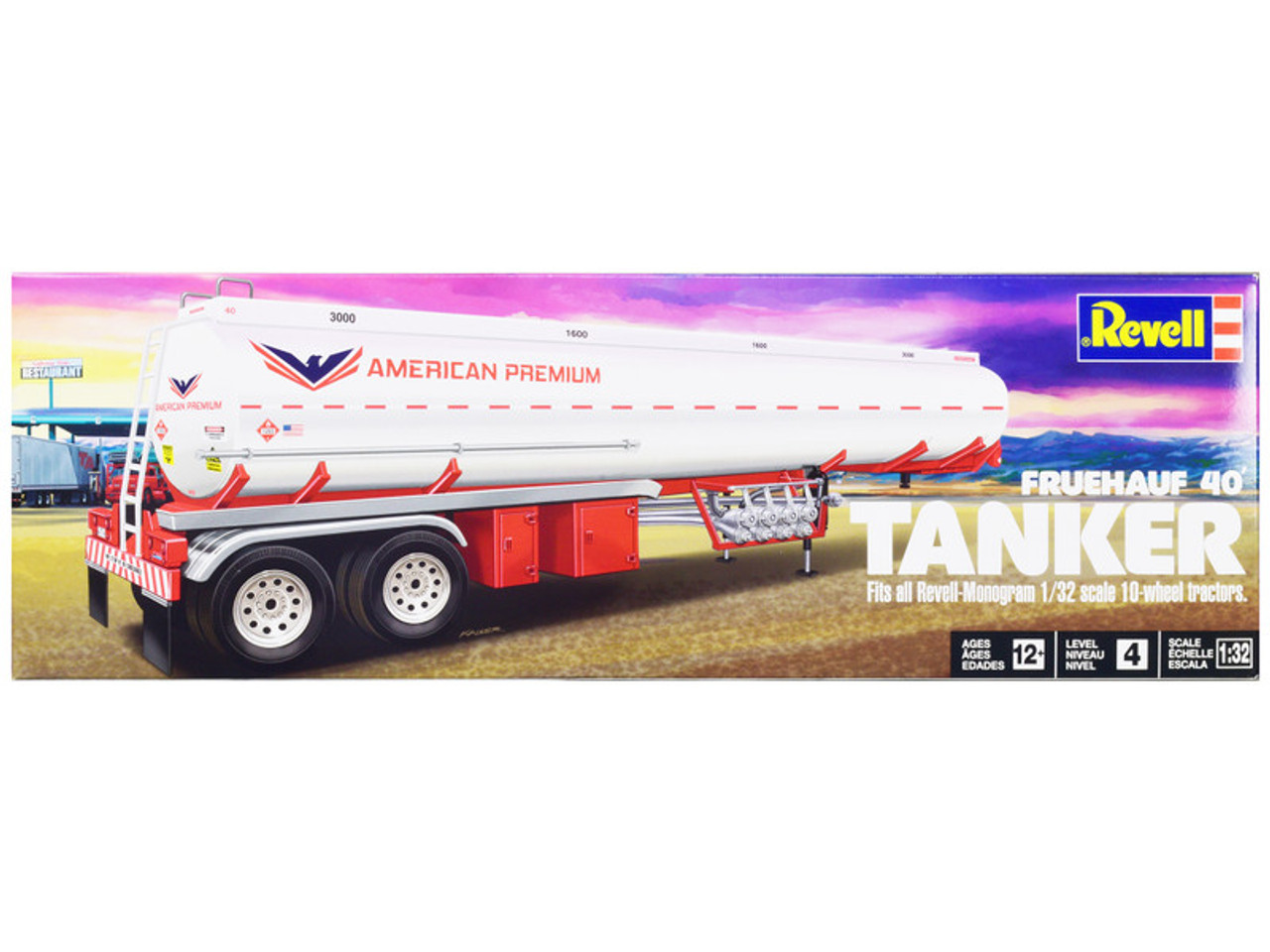 Level 4 Model Kit Fruehauf 40' Tanker Trailer 1/32 Scale Model by Revell