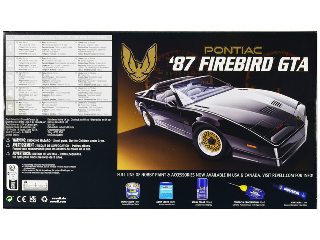 Level 5 Model Kit 1987 Pontiac Firebird GTA 1/16 Scale Model by Revell